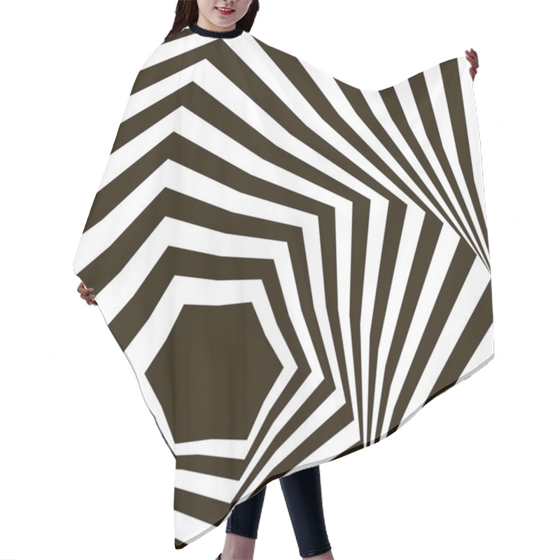 Personality  Black And White Optical Illusion. Op Art Vector Background With  Hair Cutting Cape