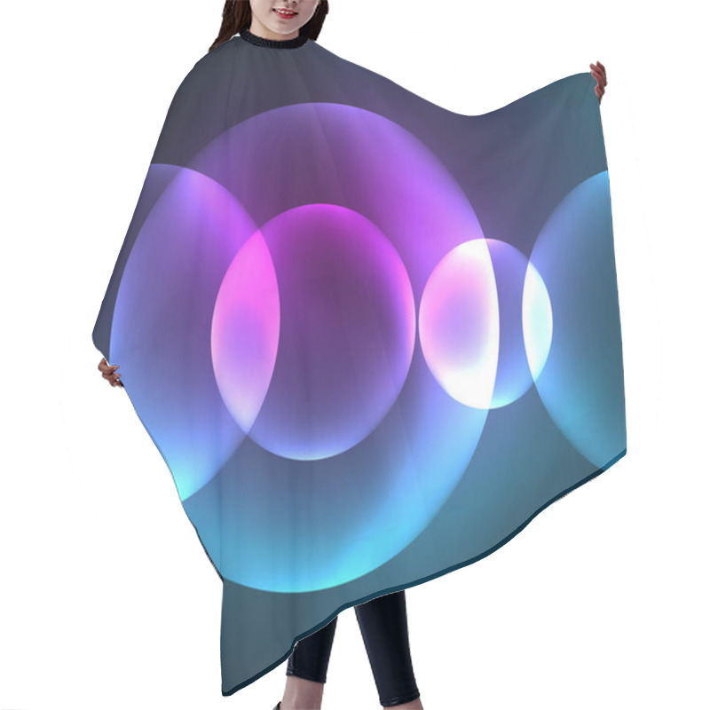 Personality  Glowing Shiny Overlapping Circles Composition On Dark Background Hair Cutting Cape