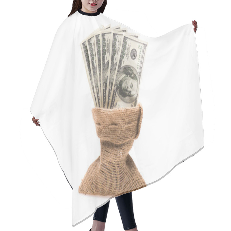 Personality  Dollar Banknotes In Bag Hair Cutting Cape