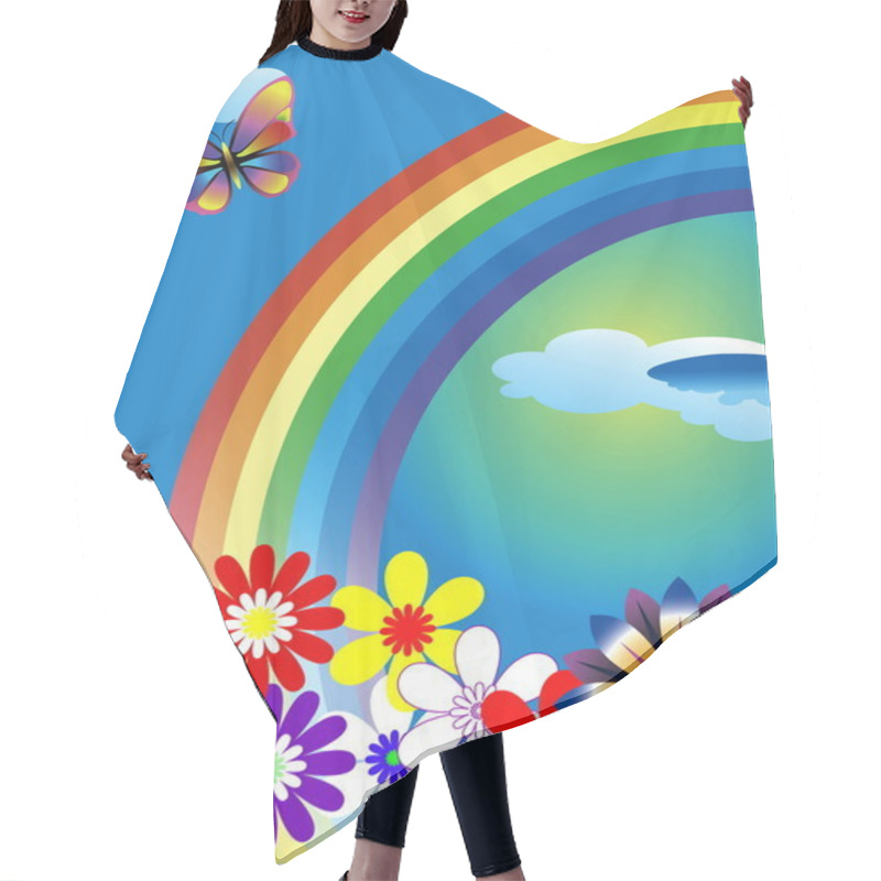 Personality  Rainbow Hair Cutting Cape