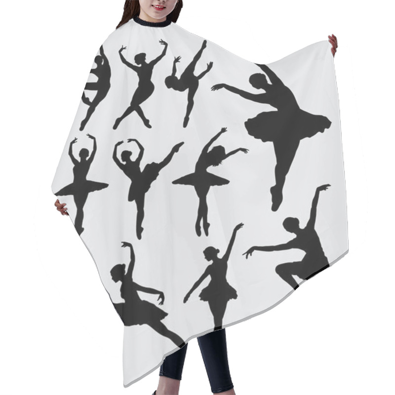 Personality  Ballet Woman Dancer Silhouettes Hair Cutting Cape