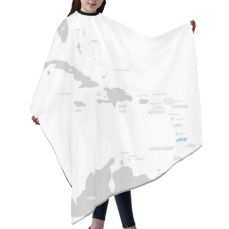 Personality  Bahamas Blue Marked In The Map Of Caribbean. Vector Illustration Hair Cutting Cape