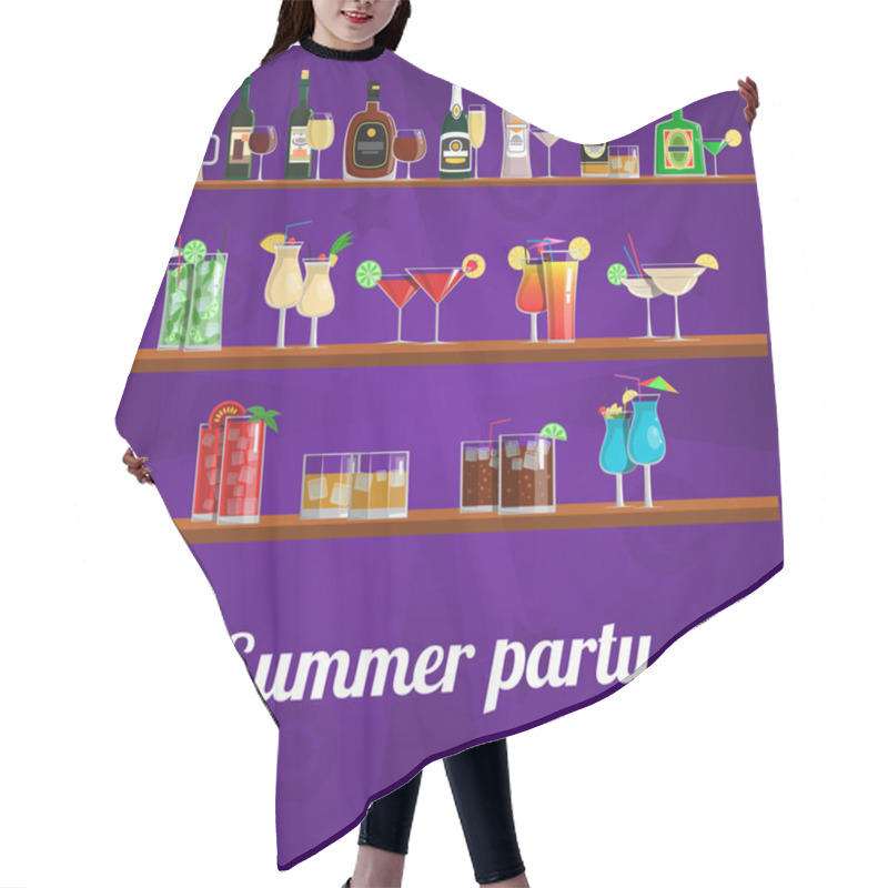 Personality  Summer Cocktail Party Concept Hair Cutting Cape