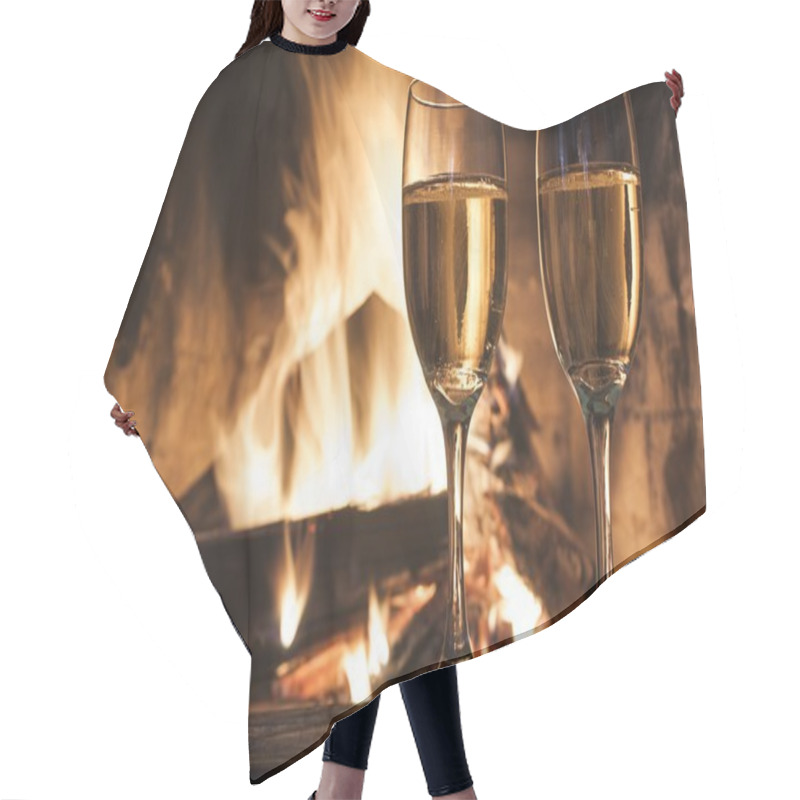 Personality  Glasses Of Champagne Hair Cutting Cape