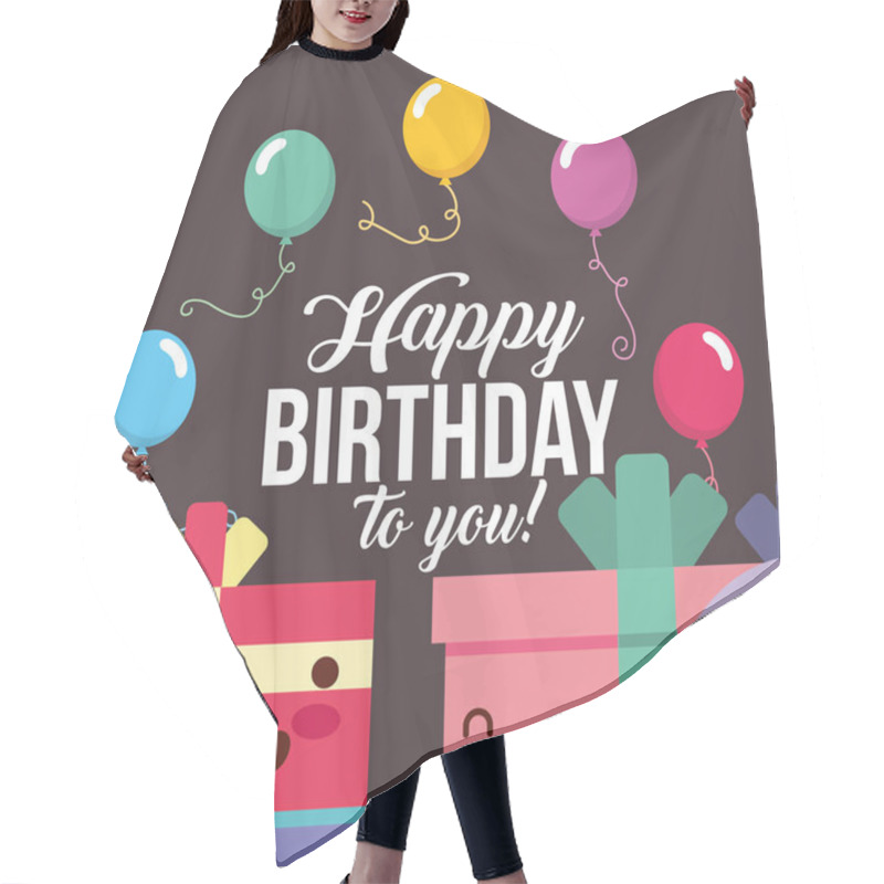 Personality  Happy Birthday Card Hair Cutting Cape