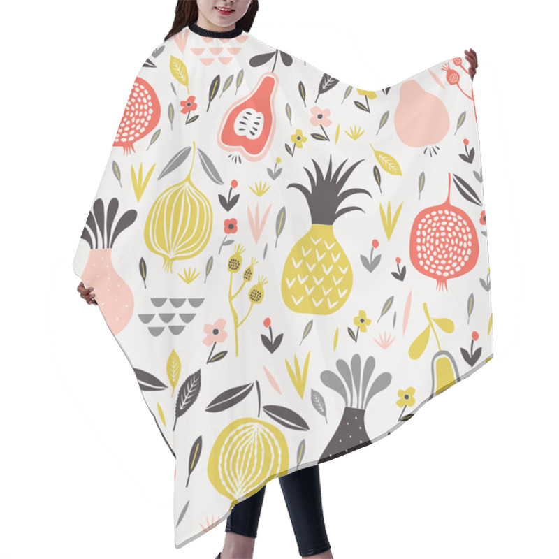 Personality  Fruits, Flowers And Leaves Hair Cutting Cape