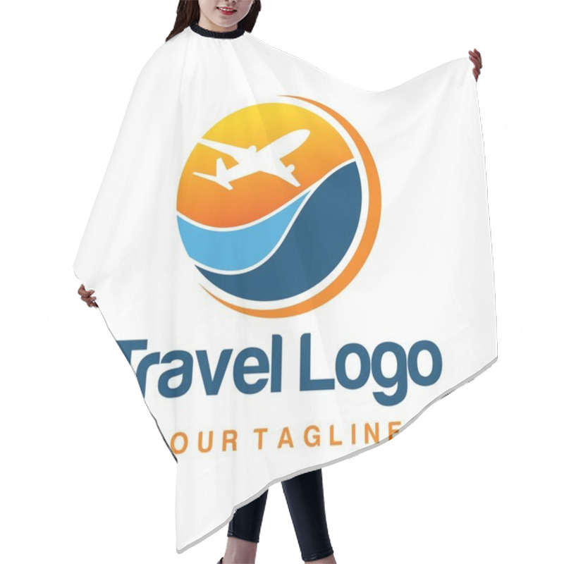 Personality  Travel Logo Template Hair Cutting Cape