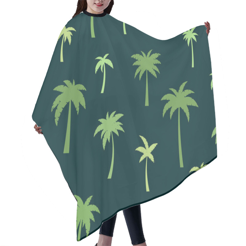 Personality  Green Palm Trees Seamless Pattern. Exotic Summer Tropical Background. Palm Trees Design For Printing On Fabric, Wrapping Paper And Banners. Vector Illustration Hair Cutting Cape