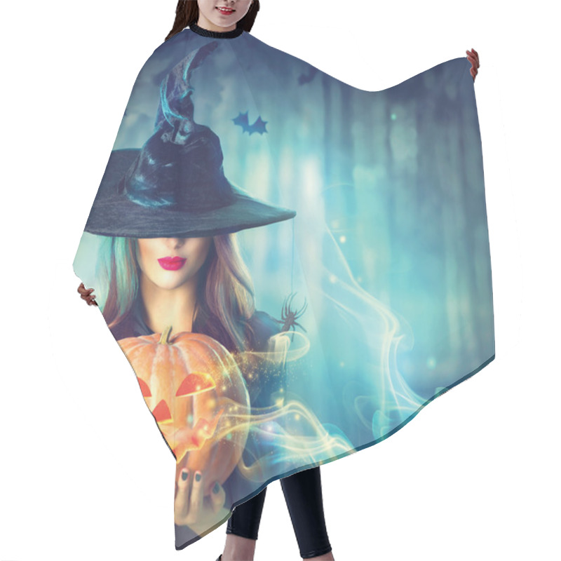 Personality  Halloween Witch With A Magic Pumpkin Hair Cutting Cape