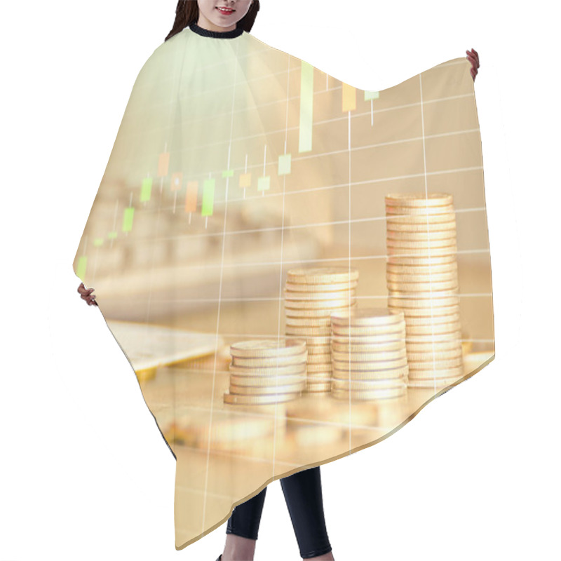 Personality  Business Background With Money And Graphs  Hair Cutting Cape