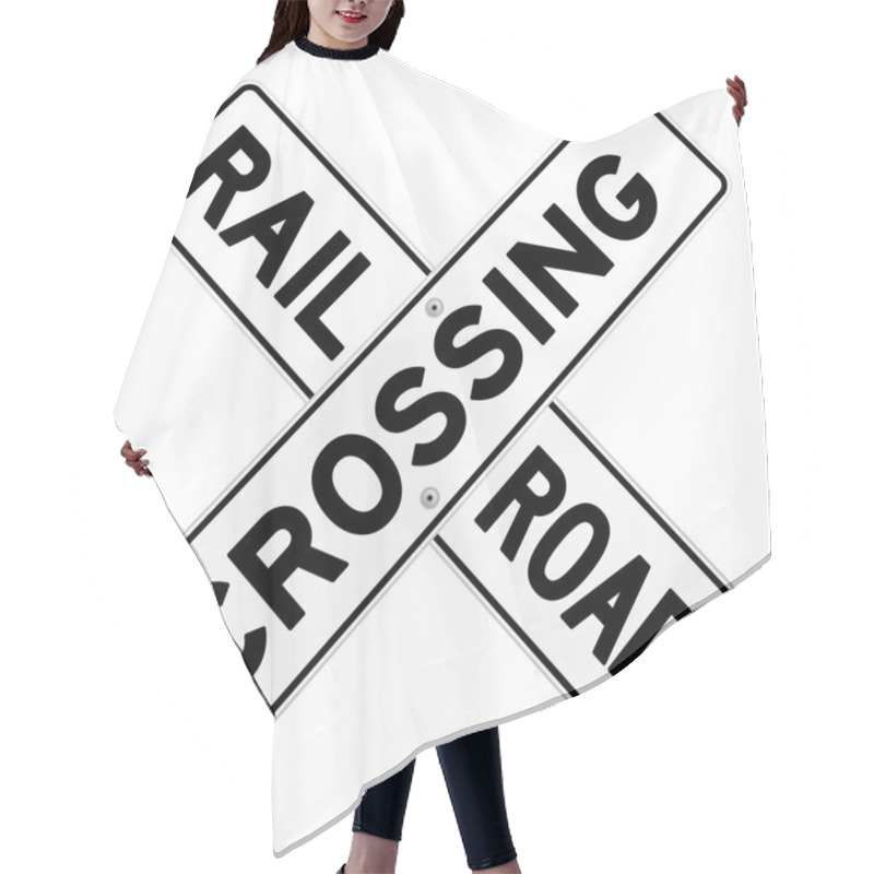 Personality  Railroad Traffic Sign Hair Cutting Cape