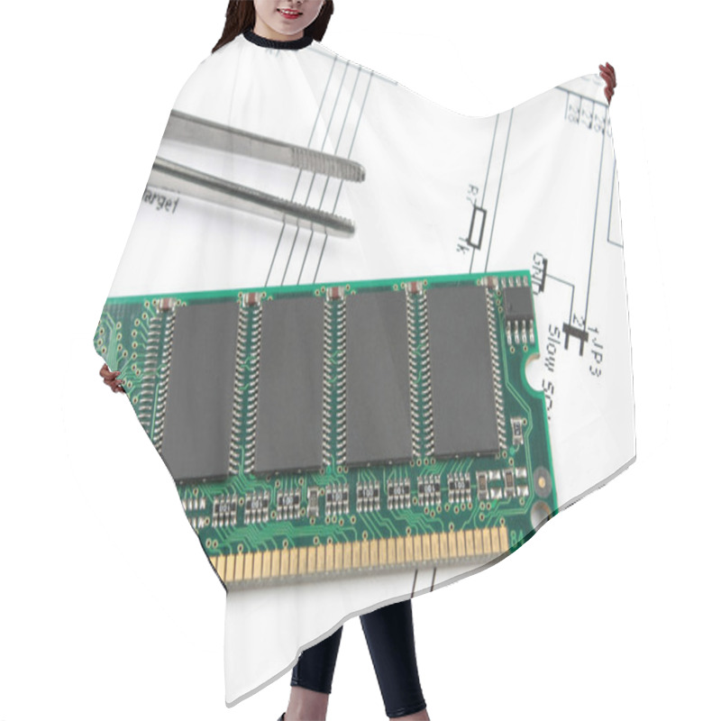 Personality  Chips On Printed Circuit Board Hair Cutting Cape