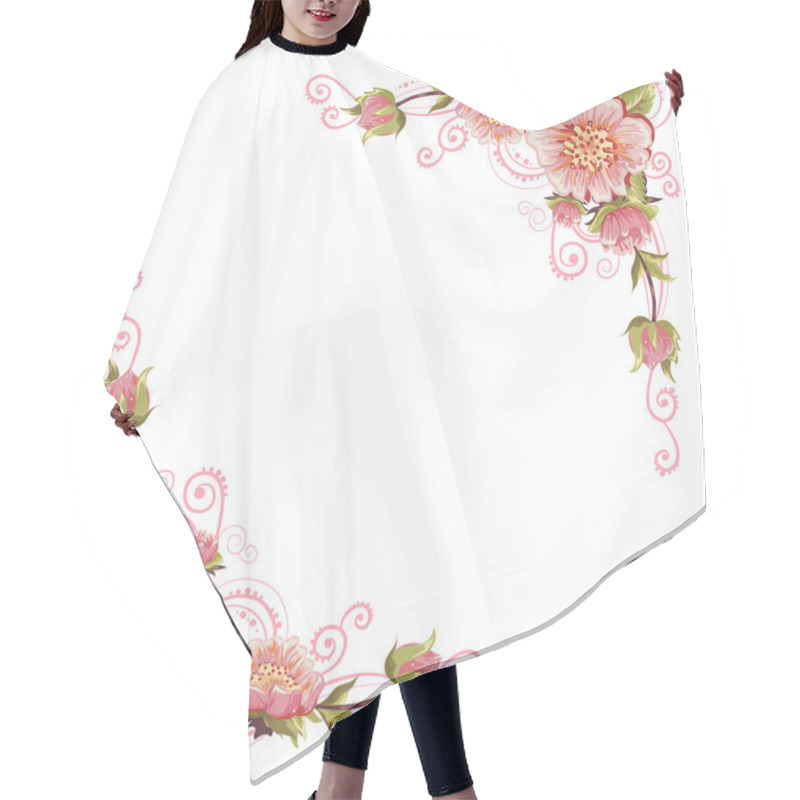 Personality  Elegant Curves Flower Corners Isolated Hair Cutting Cape