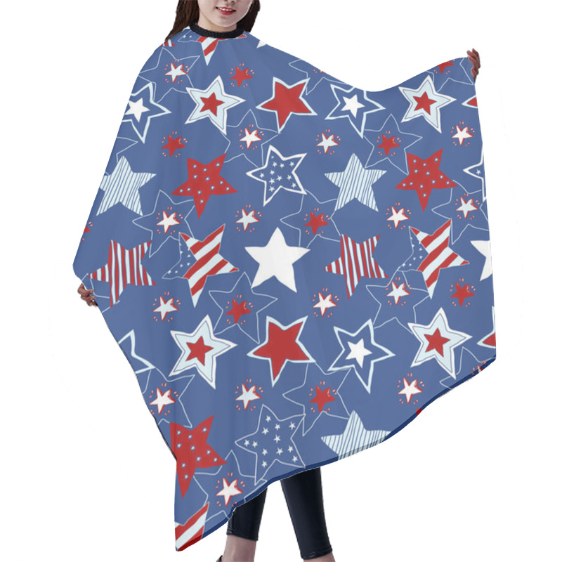 Personality  Stars And Stripes Seamless Pattern Hair Cutting Cape