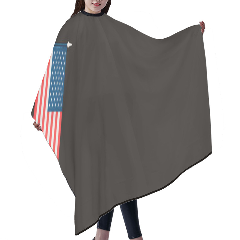 Personality  Flag Of America With Stars And Stripes Isolated On Black, Banner Hair Cutting Cape