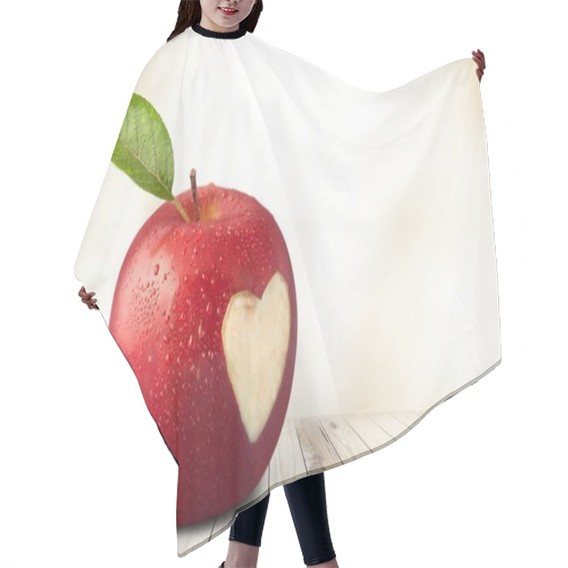 Personality  Apple With A Heart Shaped Cut-out. Hair Cutting Cape