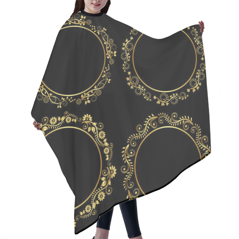 Personality  Golden Frames Hair Cutting Cape