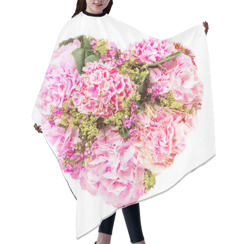 Personality  Isolated Summers Flowers Heart Floral Collage Concept Hair Cutting Cape