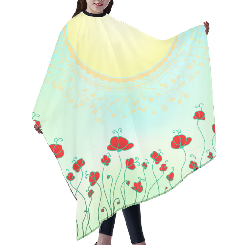 Personality  Floral Pattern With Doodle Flowers Hair Cutting Cape