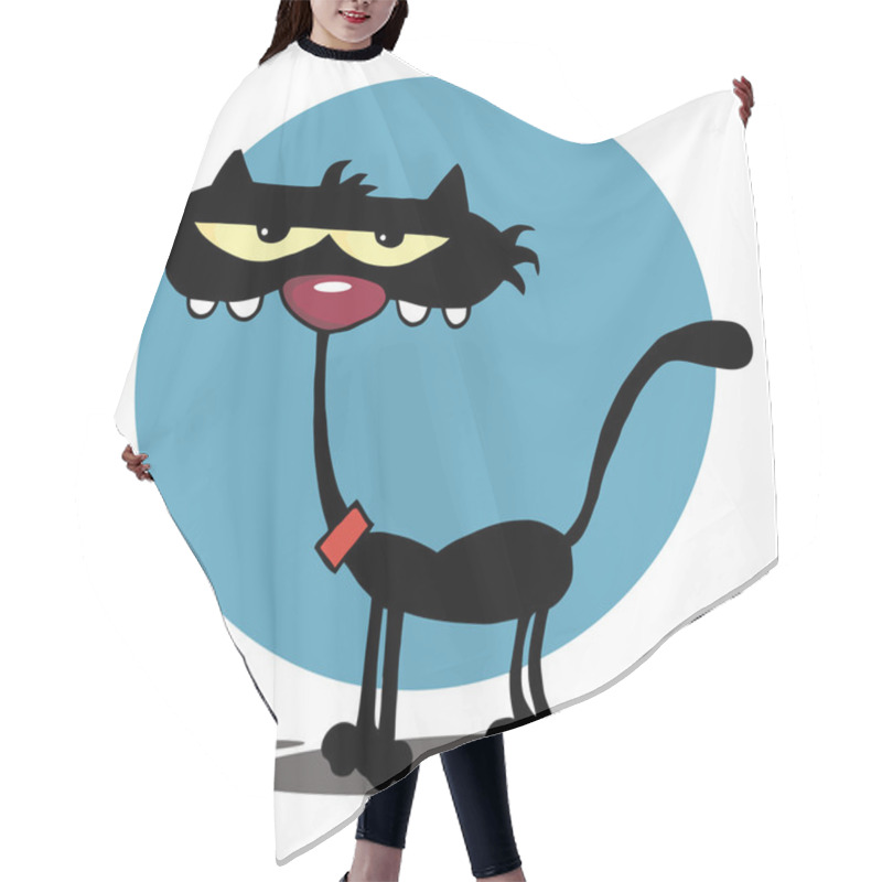 Personality  Scrawny Black Kitty Cat Hair Cutting Cape