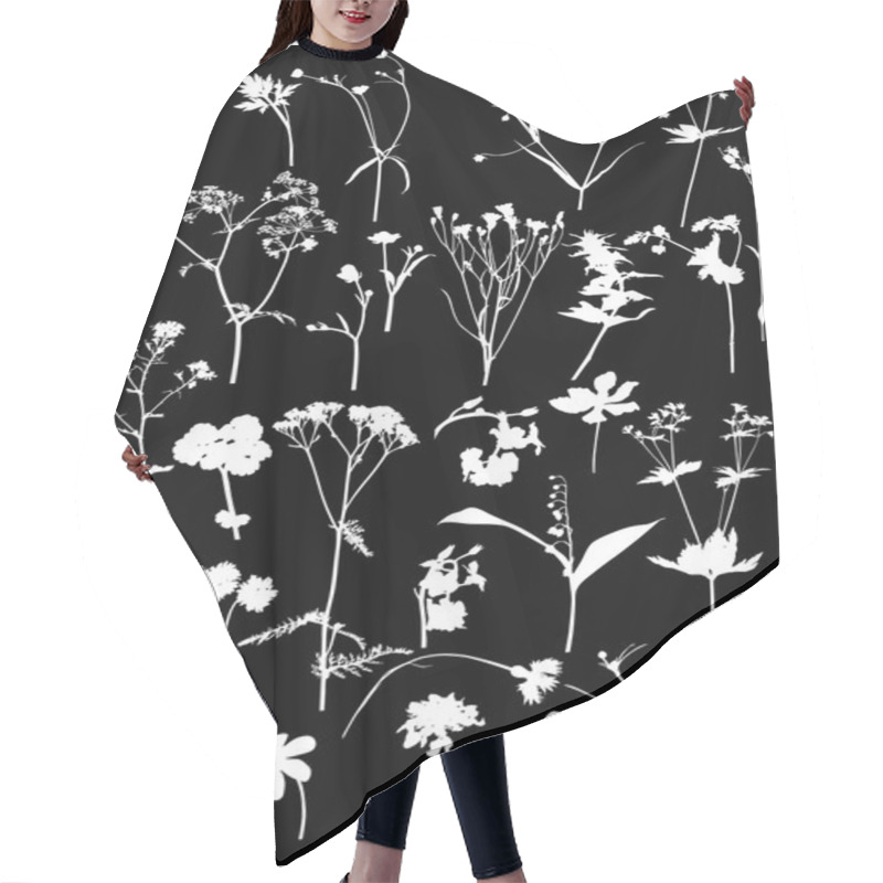 Personality  Wild Flowers Silhouettes Hair Cutting Cape