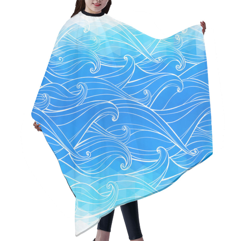 Personality  Abstract Triangular Background With Hand-drawn Waves Hair Cutting Cape