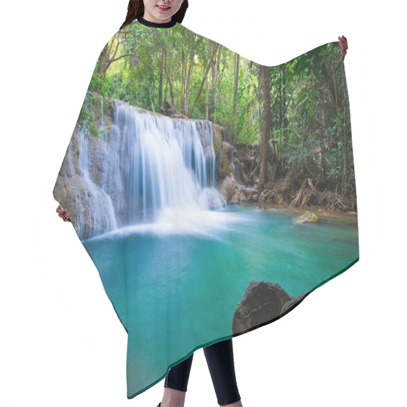 Personality  Deep Forest Waterfall In Kanchanaburi, Thailand Hair Cutting Cape