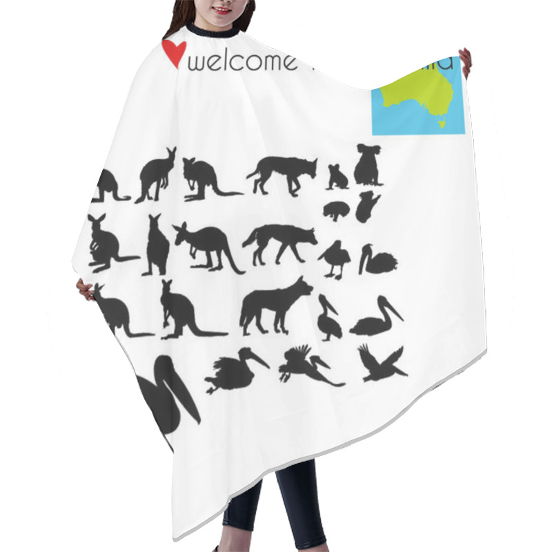 Personality  Set Of Animals In Australia Hair Cutting Cape