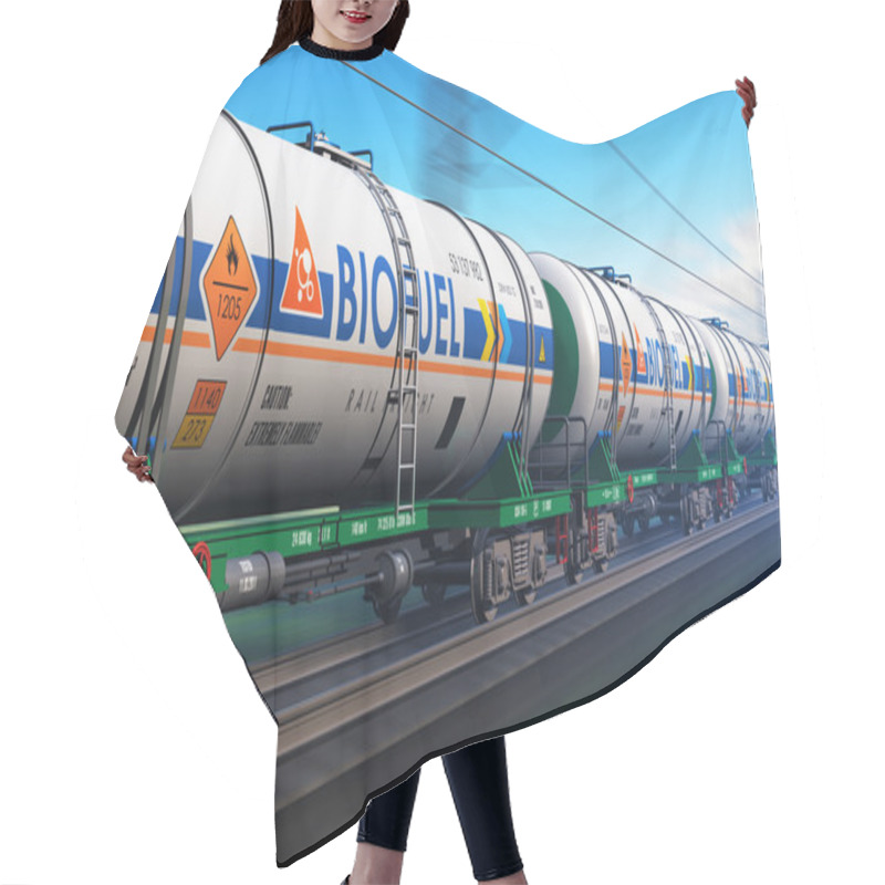 Personality  Freight Train With Biofuel Tankcars Hair Cutting Cape