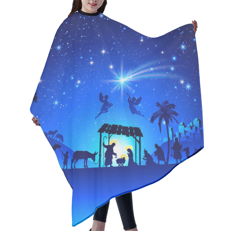 Personality  Vector Christmas Nativity Scene Hair Cutting Cape