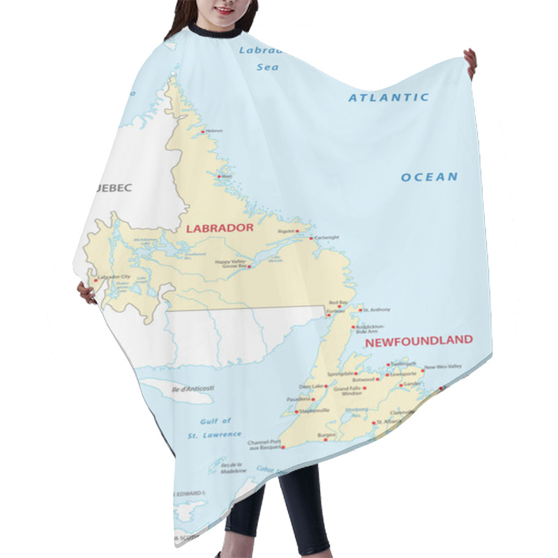 Personality  Newfoundland And Labrador Map Hair Cutting Cape