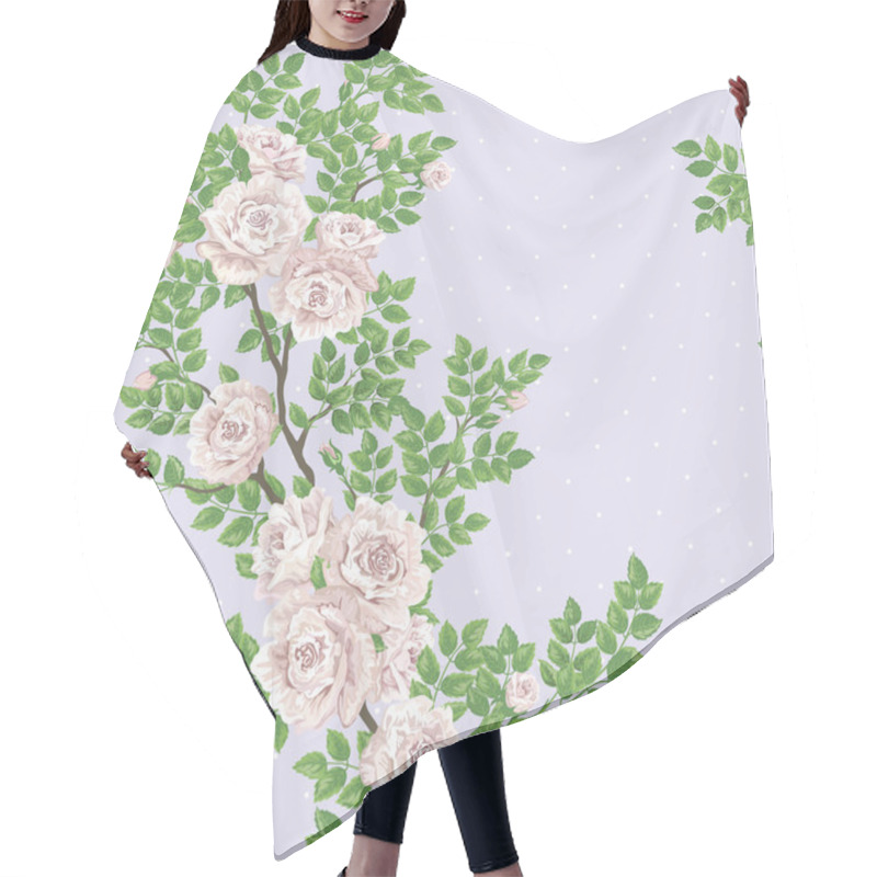 Personality  Retro Romantic Pattern With Roses Hair Cutting Cape