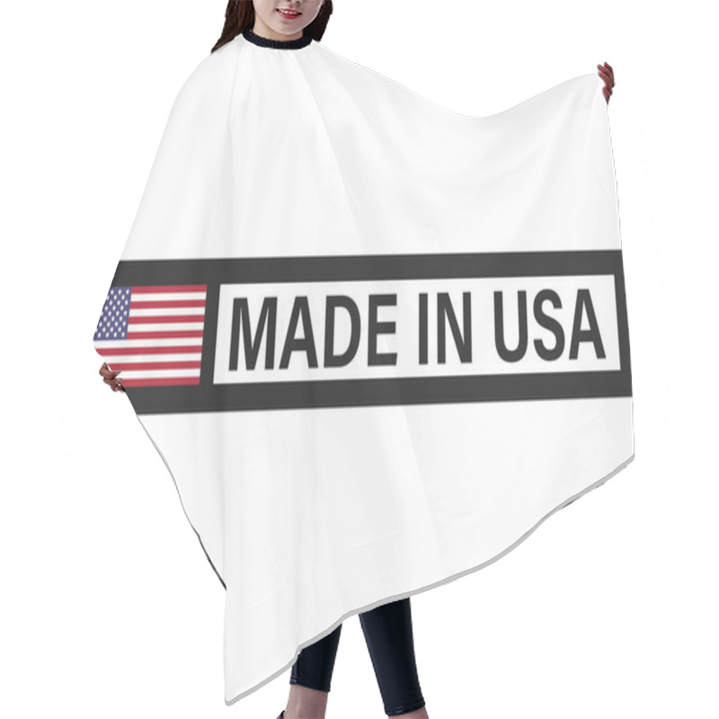 Personality  American Flag And Made In The USA Label, Product Emblem, Logo Design Hair Cutting Cape