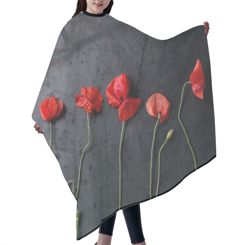 Personality  Red Poppy Flowers Hair Cutting Cape