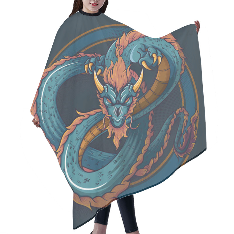 Personality  Works Of Art Chinese Dragon Vactor Hair Cutting Cape