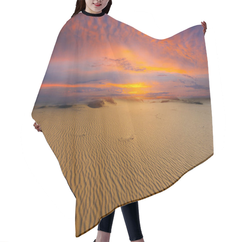 Personality  Dry Sandy Desert Scene At The Sunset Hair Cutting Cape