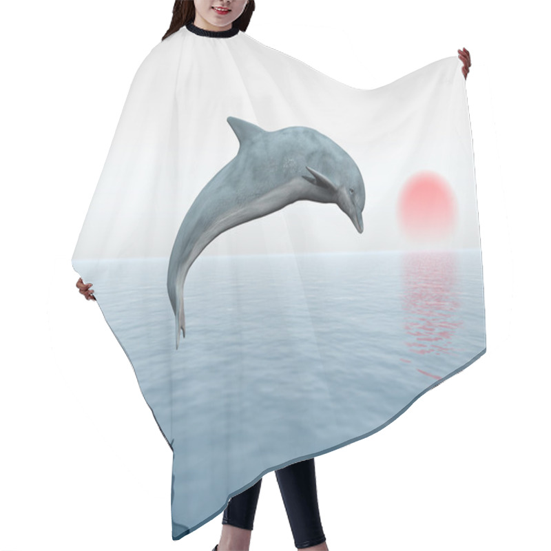 Personality  Jumping Dolphin Hair Cutting Cape