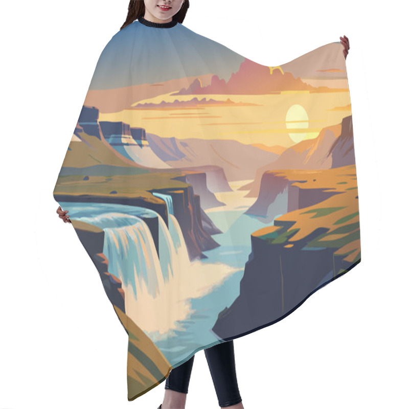 Personality  Beautiful Landscape Of Iceland. Vector Illustration Hair Cutting Cape