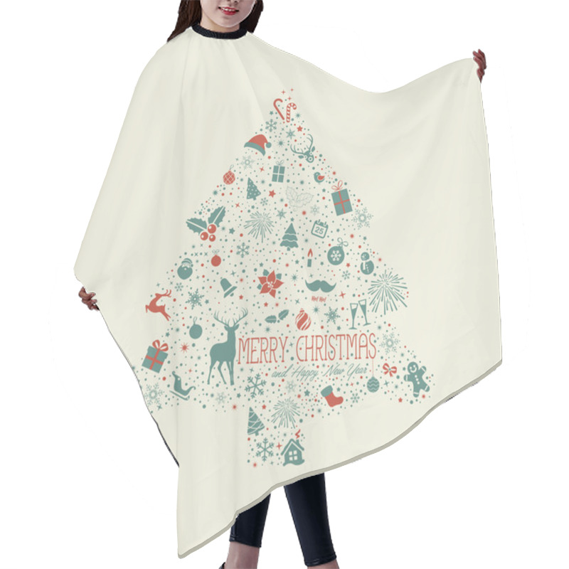 Personality  Holiday Card, Christmas Tree Hair Cutting Cape