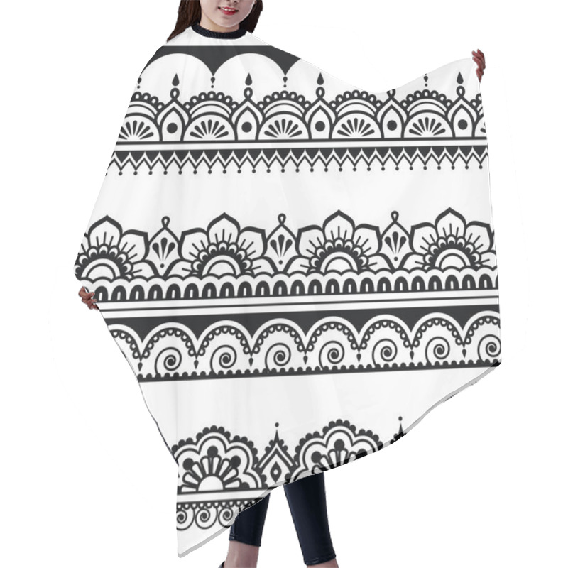 Personality  Indian Seamless Pattern, Design Elements - Mehndi Tattoo Style Hair Cutting Cape