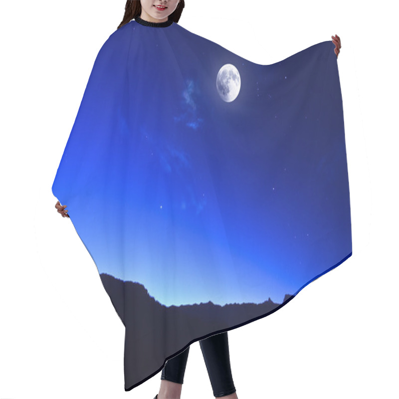 Personality  Full Moon Over Mountain Hair Cutting Cape