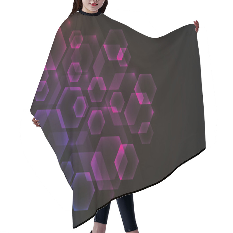 Personality  Glowing Abstract Background With Hexagons Hair Cutting Cape