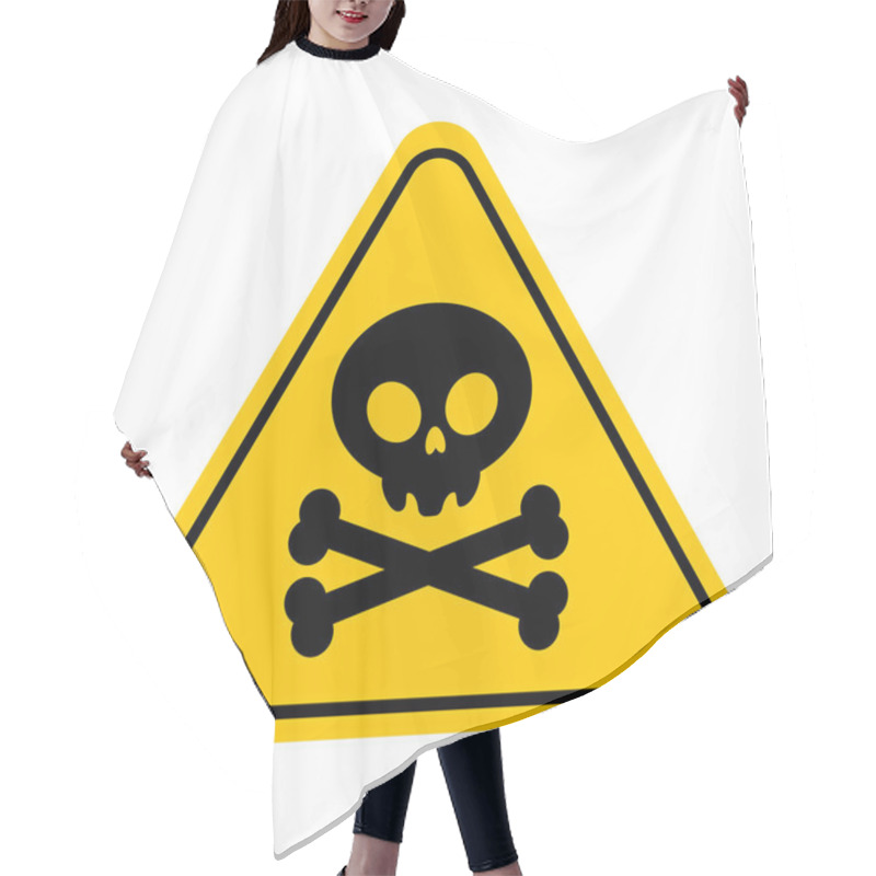 Personality  Danger, Toxic Sign Skull Icon Isolated On White Background. Warning Skull Symbol. Death Attention, Toxic Poison Yellow Triangle Element Design. Vector Illustration Hair Cutting Cape