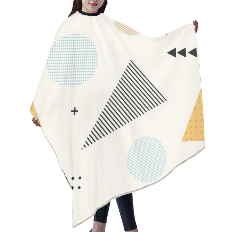 Personality  Memphis Style. Seamless Texture Of Fabric, Prints, Polygraphy. M Hair Cutting Cape