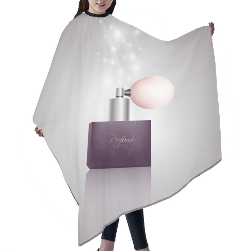 Personality  Vector Bottle Of Women Perfume Hair Cutting Cape