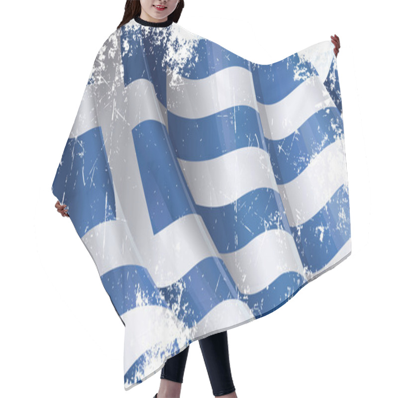 Personality  Greek Flag Grunge Hair Cutting Cape