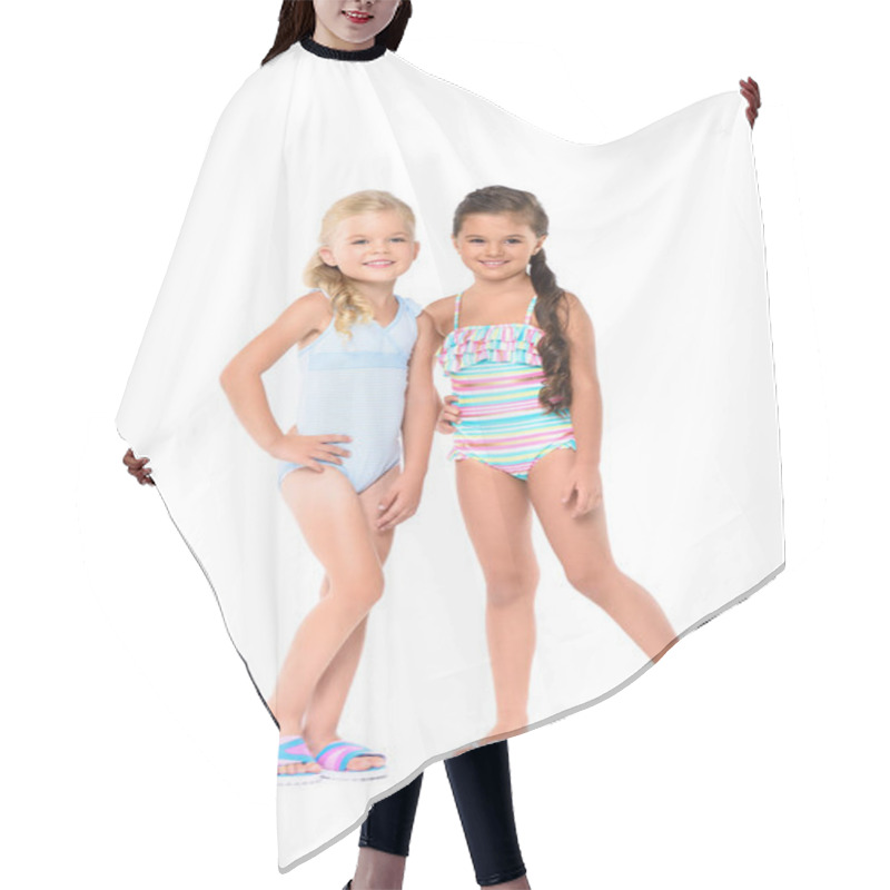 Personality  Adorable Kids In Swimsuits Hair Cutting Cape