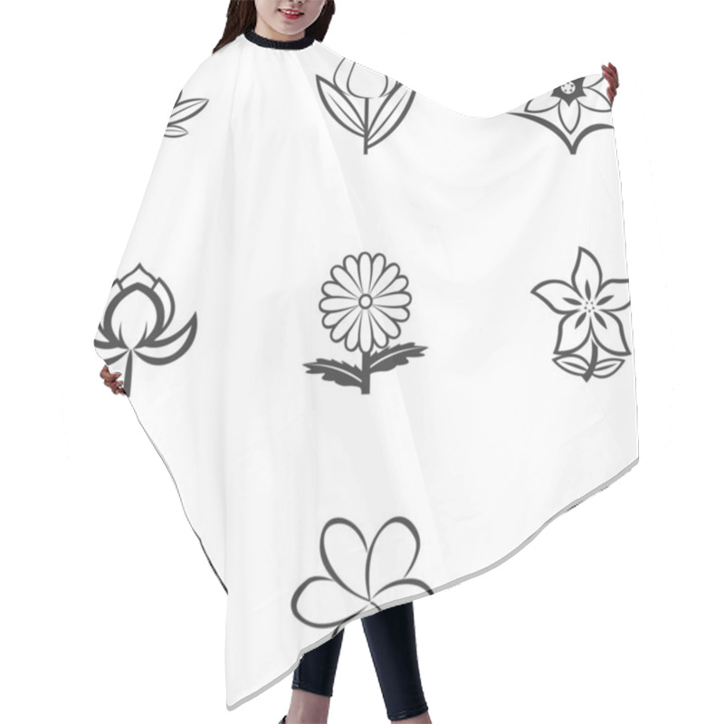 Personality  Flower Icons Hair Cutting Cape