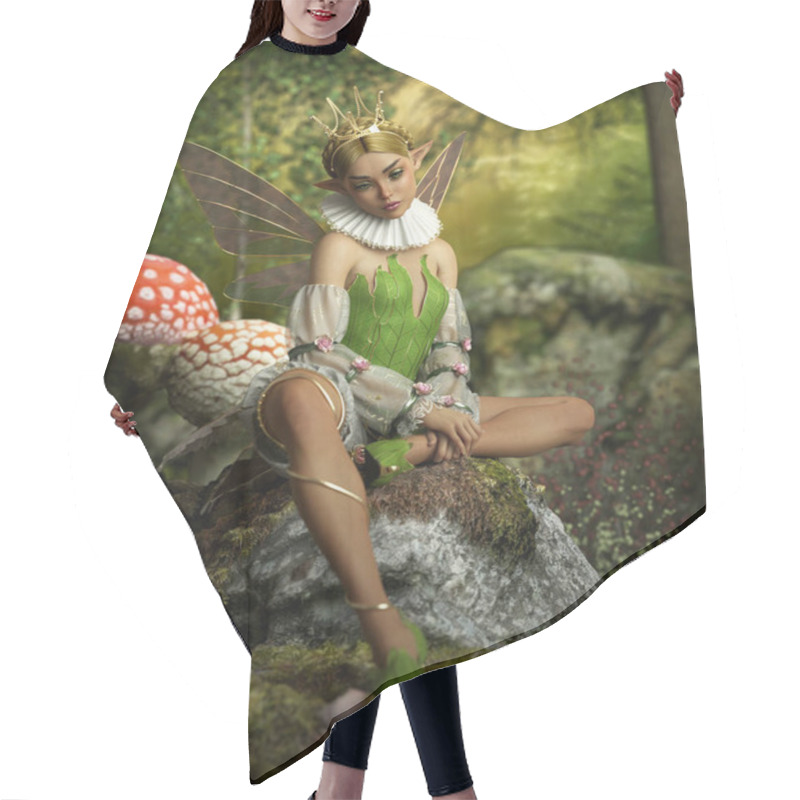 Personality  3d Computer Graphics Of A Little Fairy With Wings And A Crown On Her Head Hair Cutting Cape