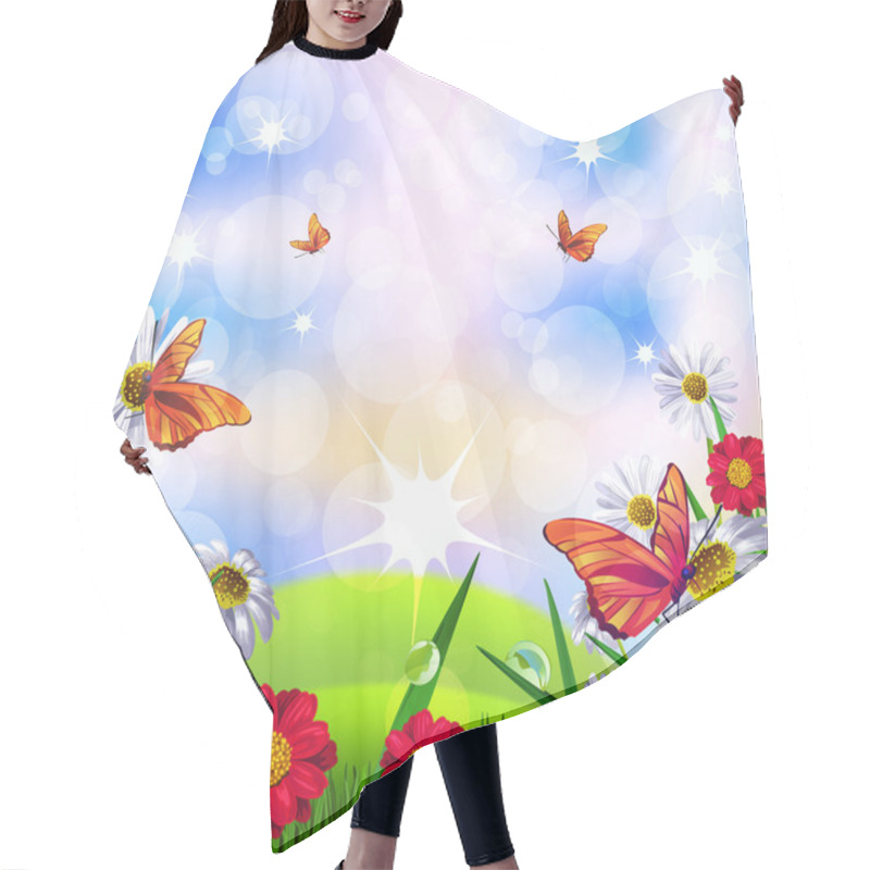 Personality  Beautiful Spring Background Hair Cutting Cape